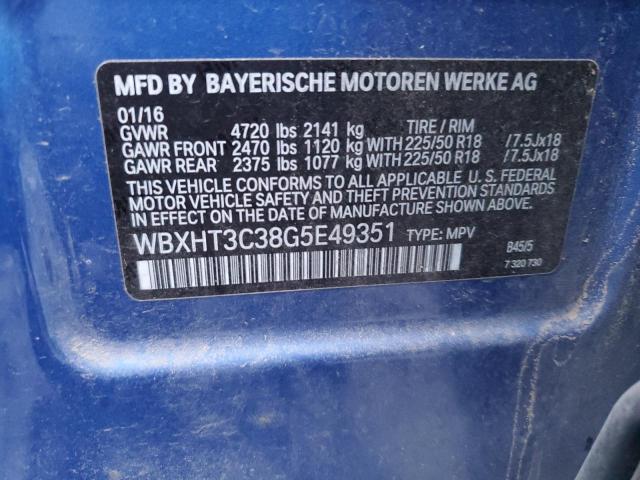 WBXHT3C38G5E49351 | 2016 BMW X1 XDRIVE2