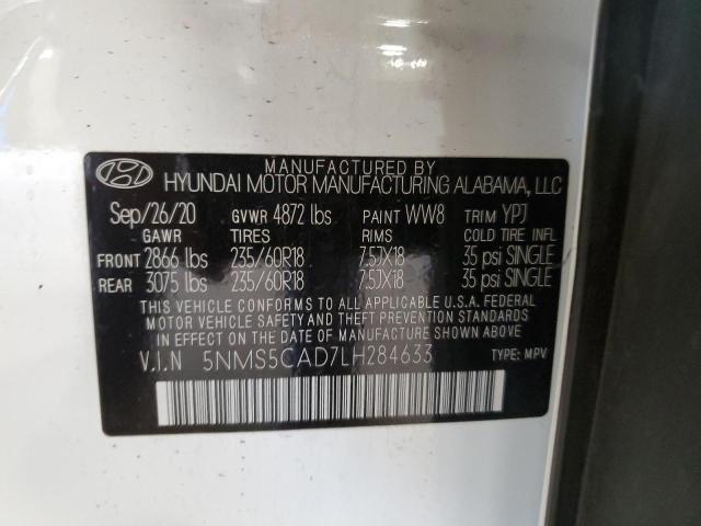 5NMS5CAD7LH284633 | 2020 HYUNDAI SANTA FE L