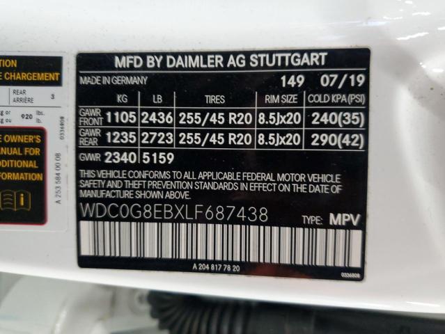 WDC0G8EBXLF687438 | 2020 MERCEDES-BENZ GLC 300 4M