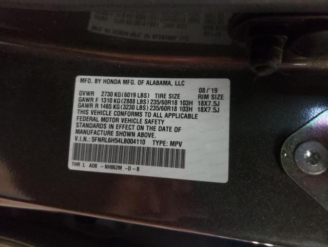 5FNRL6H54LB004110 | 2020 HONDA ODYSSEY EX