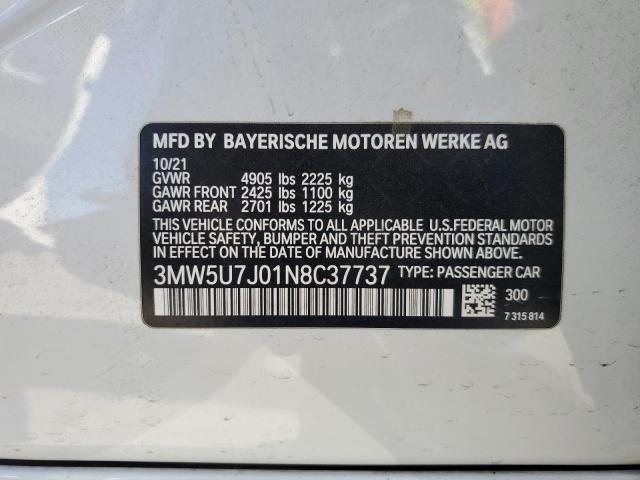 3MW5U7J01N8C37737 | 2022 BMW M340I