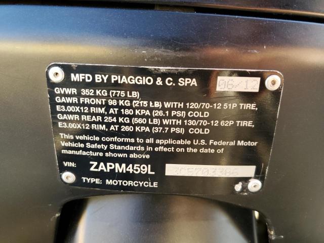 2012 VESPA GTS 300 SU - ZAPM459L3C5703386