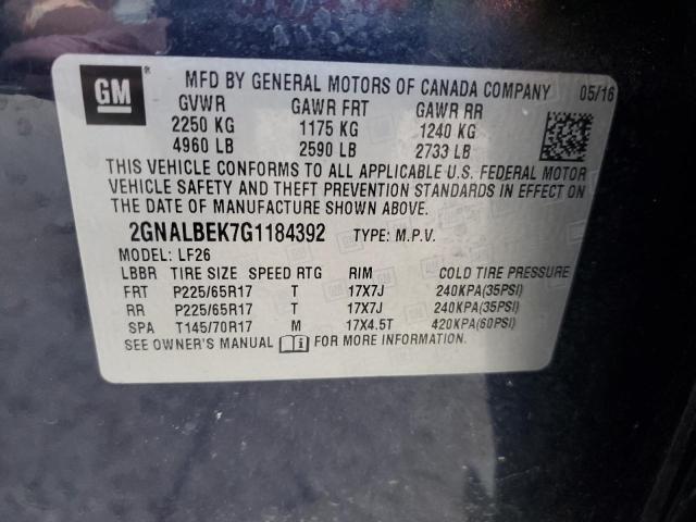 2GNALBEK7G1184392 | 2016 CHEVROLET EQUINOX LS