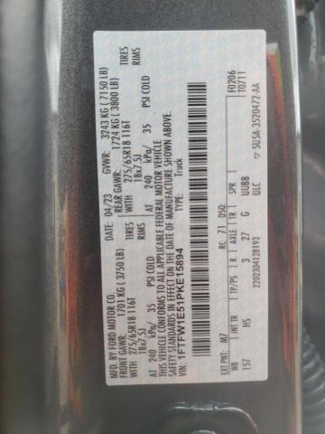 1FTFW1E51PKE15894 Ford F150 Supercrew