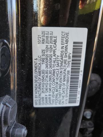 2022 HONDA PILOT SPOR - 5FNYF5H31NB007268
