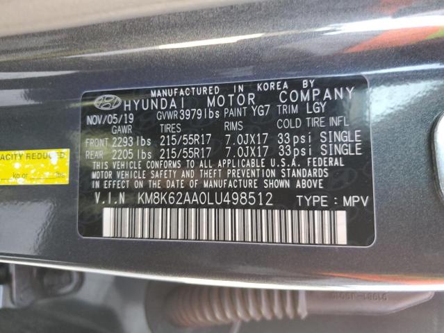 2020 HYUNDAI KONA SEL P - KM8K62AA0LU498512