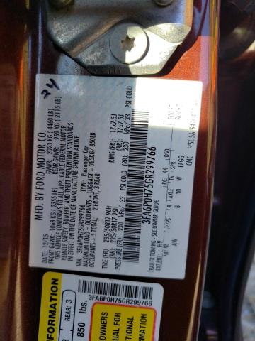 3FA6P0H75GR299766 | 2016 FORD FUSION SE