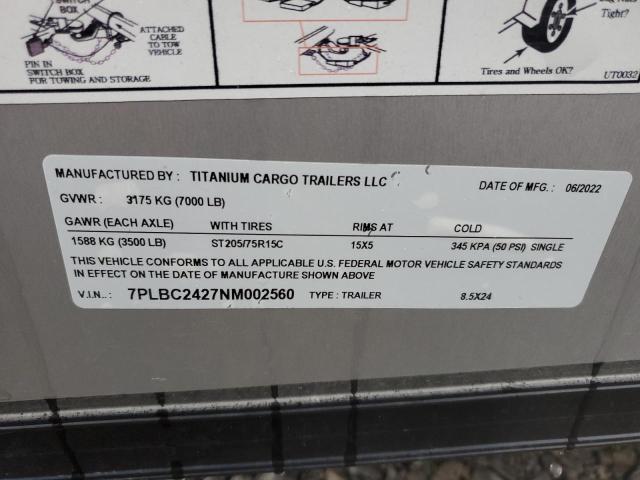 Lot #2500809122 2022 TITA CARGO TRL salvage car