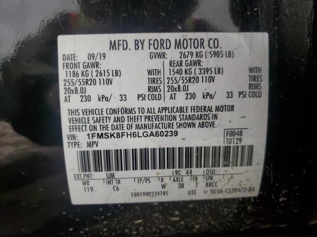 1FMSK8FH6LGA60239 | 2020 FORD EXPLORER L