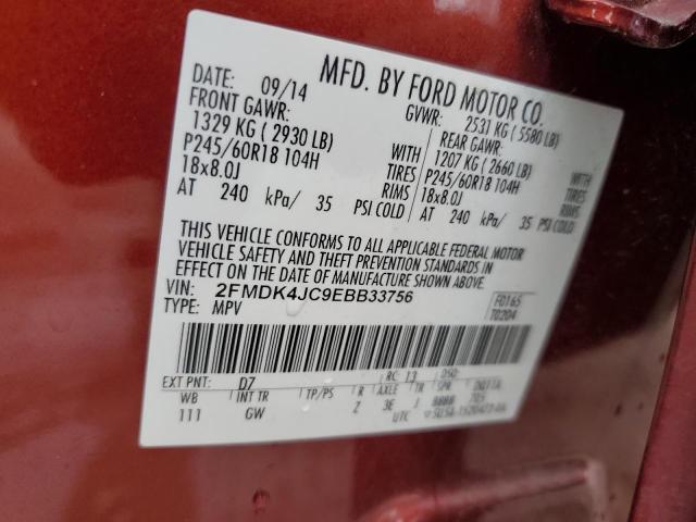 2FMDK4JC9EBB33756 | 2014 FORD EDGE SEL