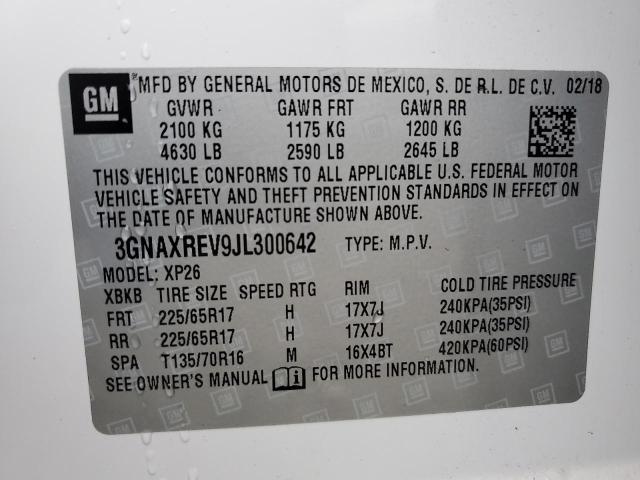 3GNAXREV9JL300642 | 2018 CHEVROLET EQUINOX LS