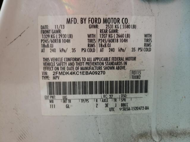 2FMDK4KC1EBA09270 | 2014 FORD EDGE