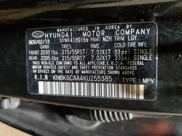 KM8K6CAA4KU255385 | 2019 HYUNDAI KONA SEL