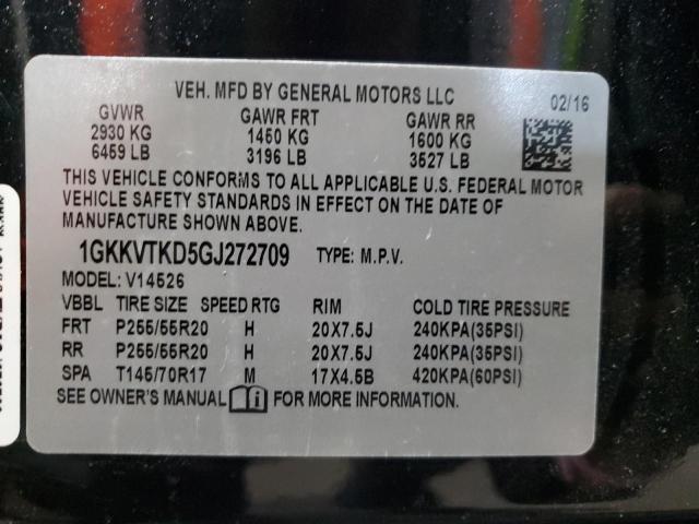 1GKKVTKD5GJ272709 | 2016 GM c acadia denali