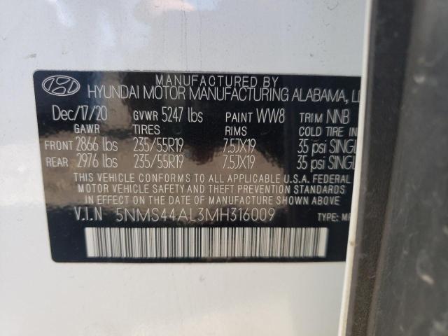 5NMS44AL3MH316009 | 2021 HYUNDAI SANTA FE L