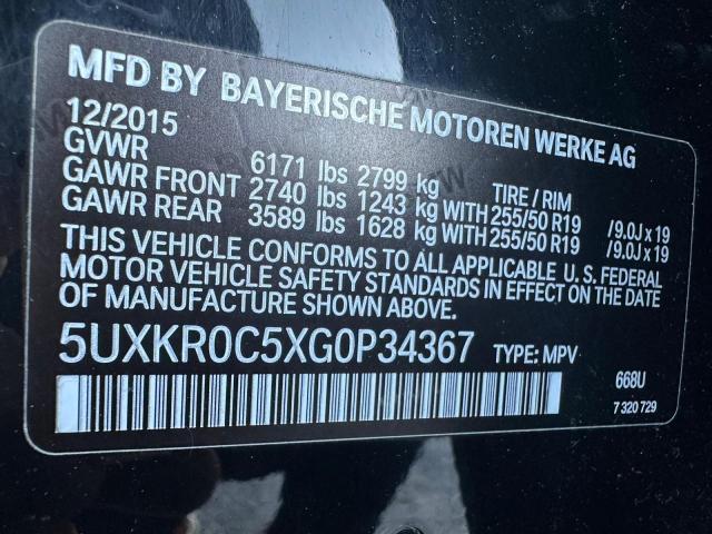 5UXKR0C5XG0P34367 | 2016 BMW x5 xdrive35i