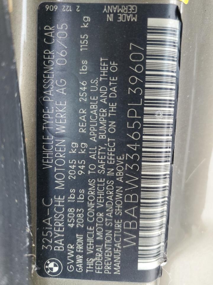 WBABW33465PL39607 2005 BMW 325 Ci