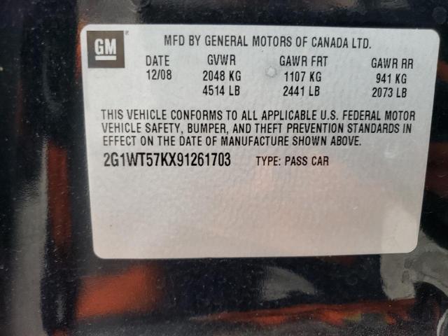 2G1WT57KX91261703 | 2009 Chevrolet impala 1lt