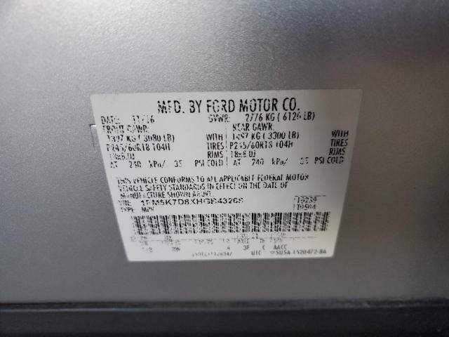 2017 FORD EXPLORER X - 1FM5K7D8XHGB43268