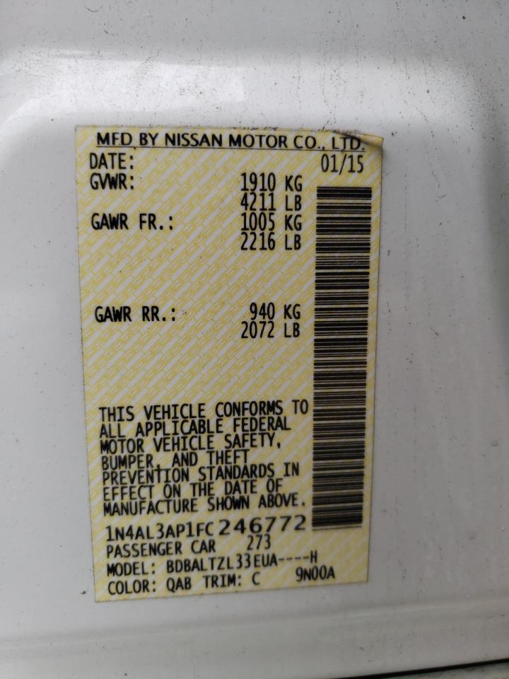 1N4AL3AP1FC246772 2015 Nissan Altima 2.5