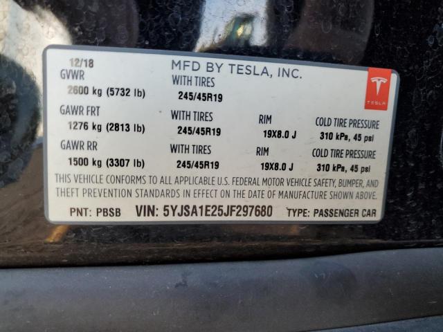 5YJSA1E25JF297680 | 2018 TESLA MODEL S