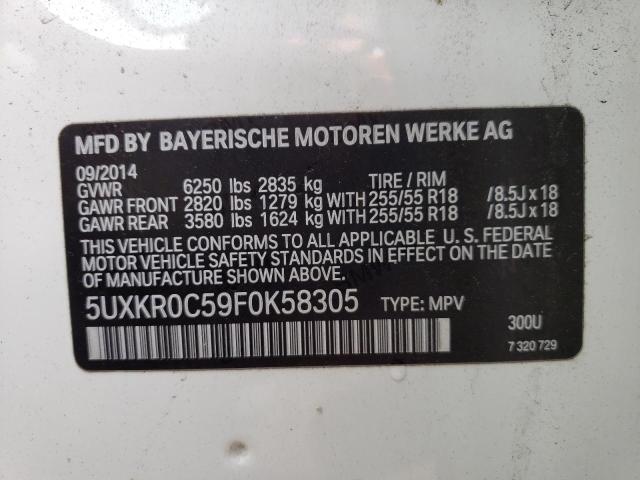 VIN 5UXKR0C59F0K58305 2015 BMW X5, Xdrive35I no.13