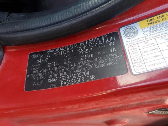 KNAFE162975005704 2007 Kia Spectra5 Sx