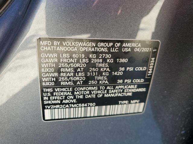 1V2HR2CA7MC584750 2021 VOLKSWAGEN ATLAS