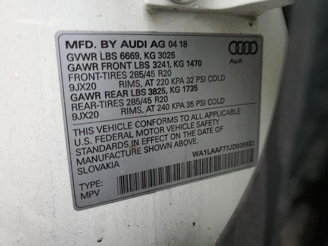 VIN WA1LAAF77JD039922 2018 Audi Q7, Premium Plus no.12