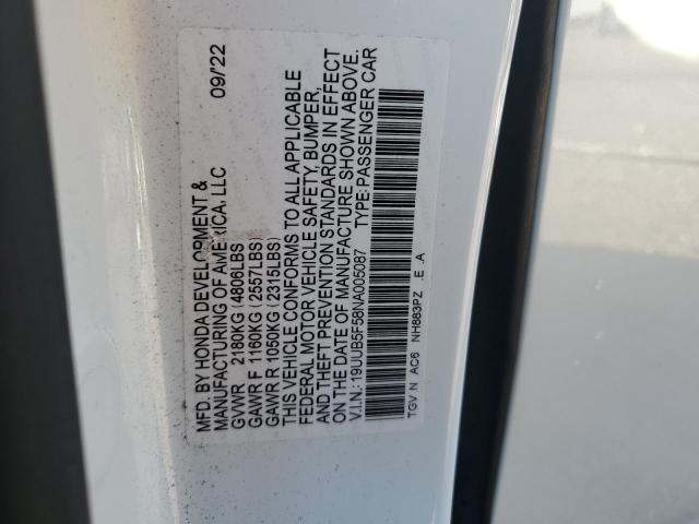 19UUB5F58NA005087 | 2022 ACURA TLX TECH A