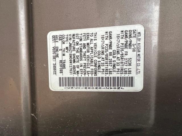 JN8AZ18W09W127631 2009 Nissan Murano S