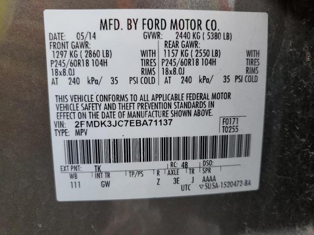 2FMDK3JC7EBA71137 | 2014 FORD EDGE SEL