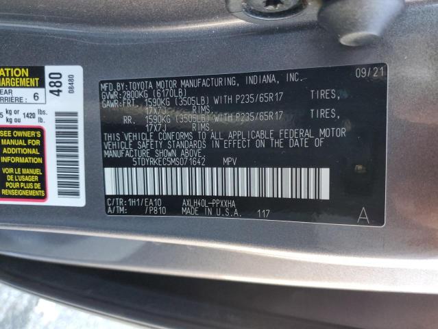 5TDYRKEC5MS071642 | 2021 Toyota sienna xle