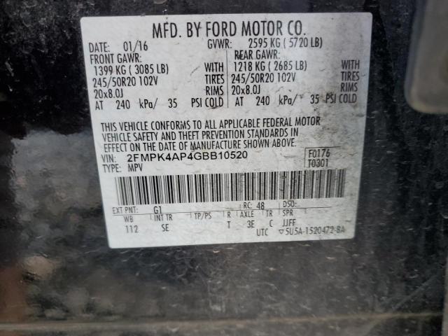 2016 FORD EDGE SPORT - 2FMPK4AP4GBB10520