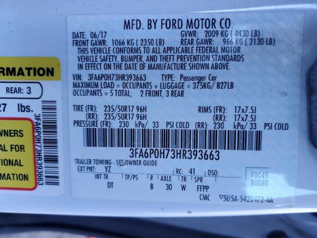 3FA6P0H73HR393663 | 2017 FORD FUSION SE