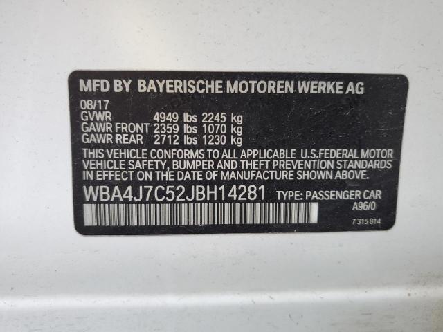 2018 BMW 440XI GRAN WBA4J7C52JBH14281