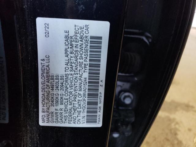 1HGCV3F28NA015244 | 2022 HONDA ACCORD HYB