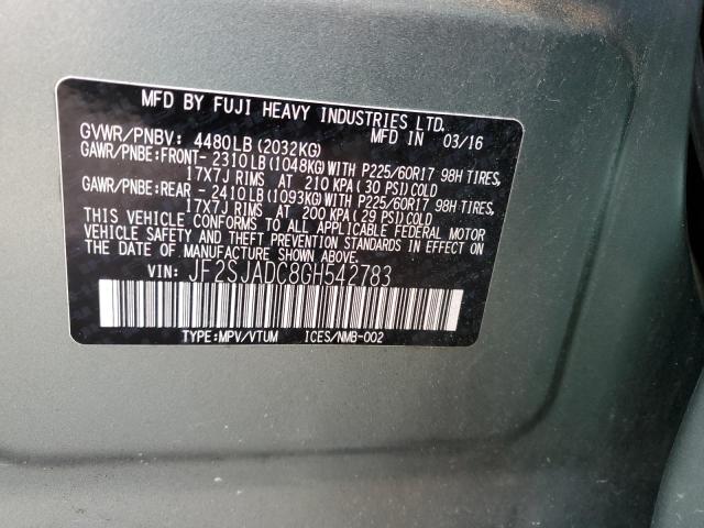 JF2SJADC8GH542783 | 2016 SUBARU FORESTER 2