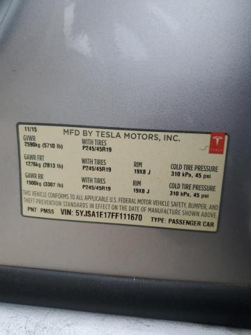 5YJSA1E17FF111670 | 2015 TESLA MODEL S