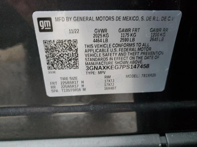 3GNAXKEG7PS147458 | 2023 CHEVROLET EQUINOX LT