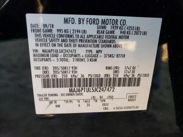 MAJ6P1UL5JC247472 | 2018 FORD ECOSPORT S