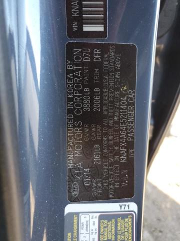 KNAFX4A64E5211404 | 2014 KIA FORTE LX