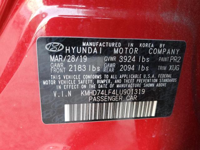 KMHD74LF4LU901319 | 2020 HYUNDAI ELANTRA SE