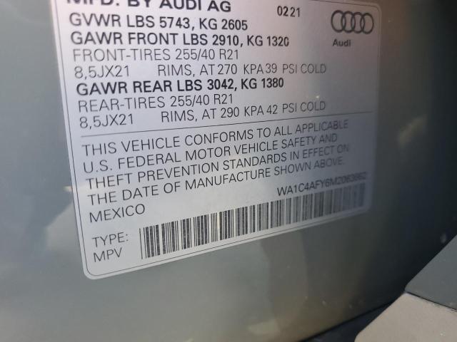 WA1C4AFY6M2063662 2021 AUDI SQ5 - Image 14