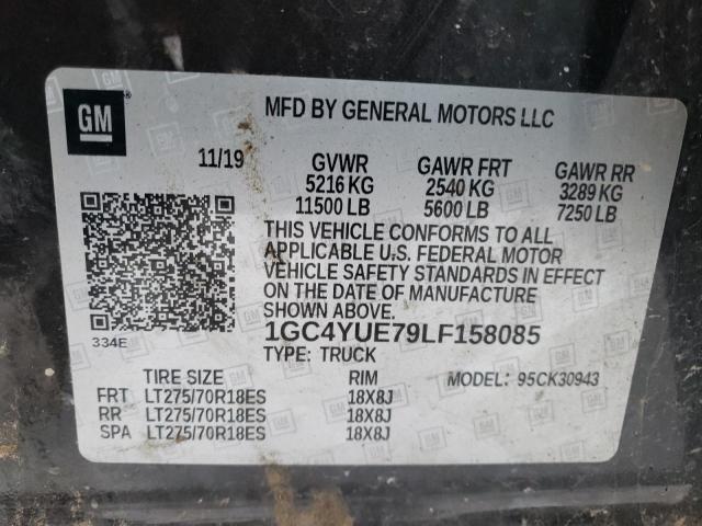 2020 CHEVROLET SILVERADO - 1GC4YUE79LF158085
