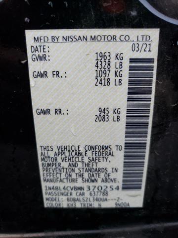 1N4BL4CV8MN370254 | 2021 NISSAN ALTIMA SR