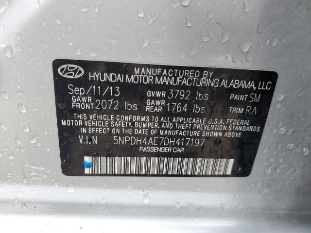 2013 Hyundai Elantra Gls VIN: 5NPDH4AE7DH417197 Lot: 79665633