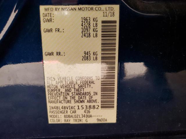 2019 NISSAN ALTIMA 4D 1N4BL4BV1KC153882