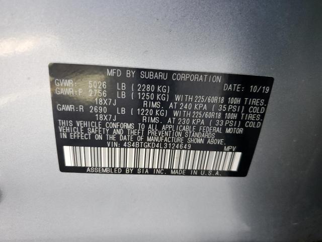 4S4BTGKD4L3124649 | 2020 Subaru outback onyx edition xt