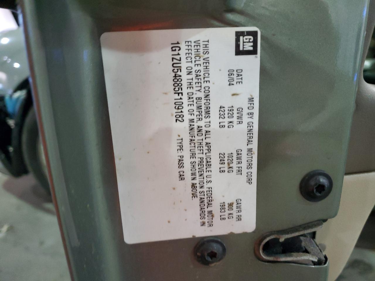 1g1zu54885f109182 1G1ZU54885F109182 2005 Chevrolet Malibu Lt